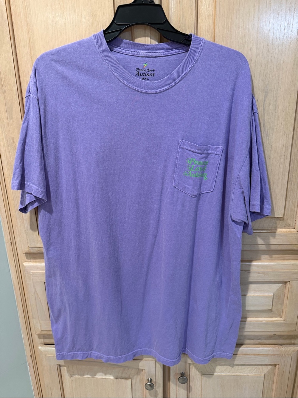 PEACE LOVE AUTISM Lavender Stimming is Self Care Pocket Tee